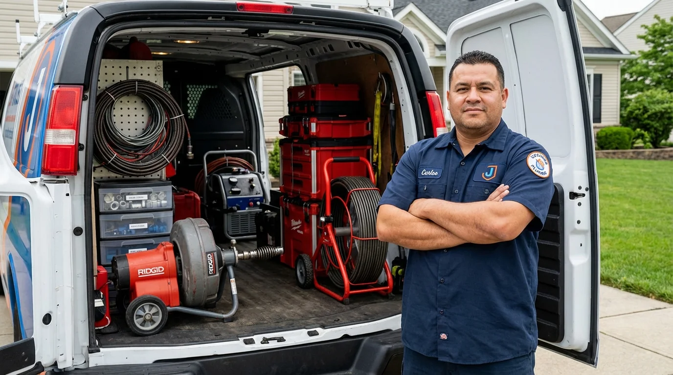 Professional drain cleaning equipment and Johns Plumbing LLC plumber in San Gabriel