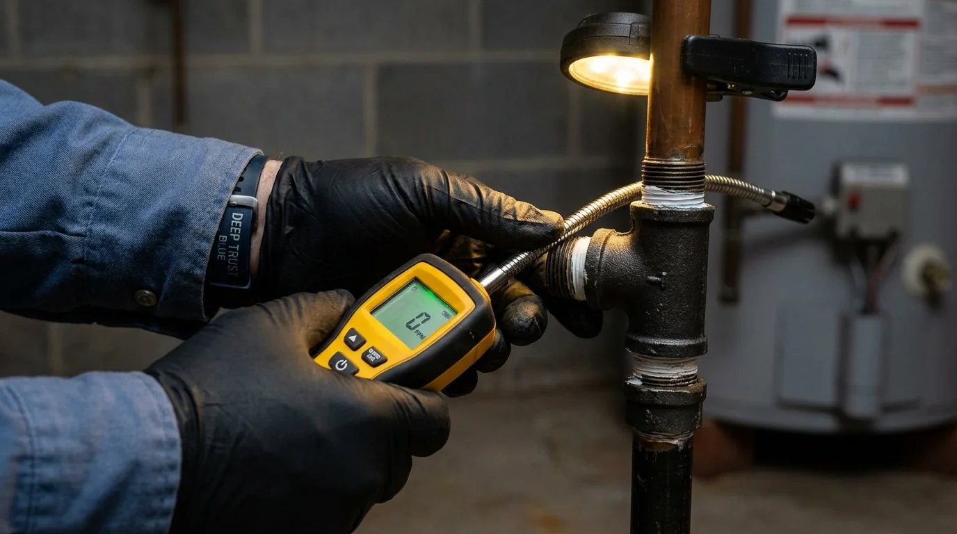 Gas leak detection with electronic sniffer by Johns Plumbing LLC in San Gabriel